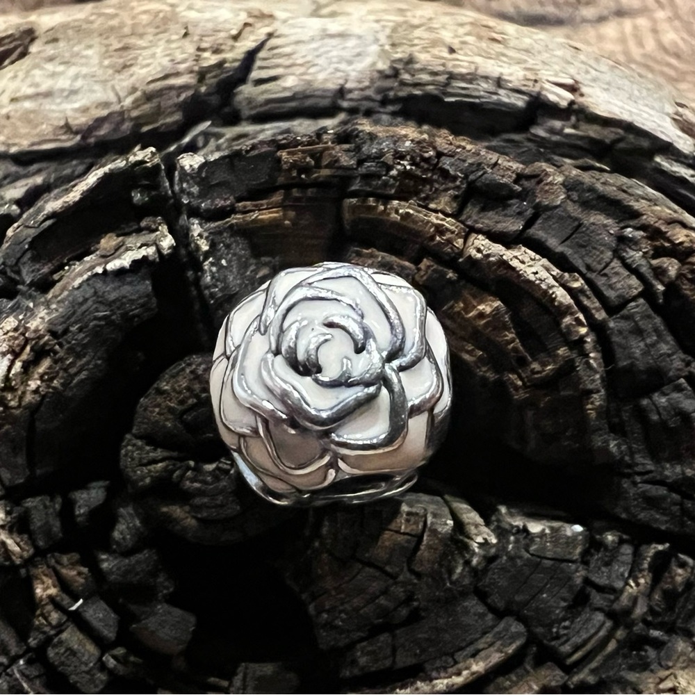 Authentic Pandora Charm- Rose Garden Clip Pink Enamel Flower Floral Fairy